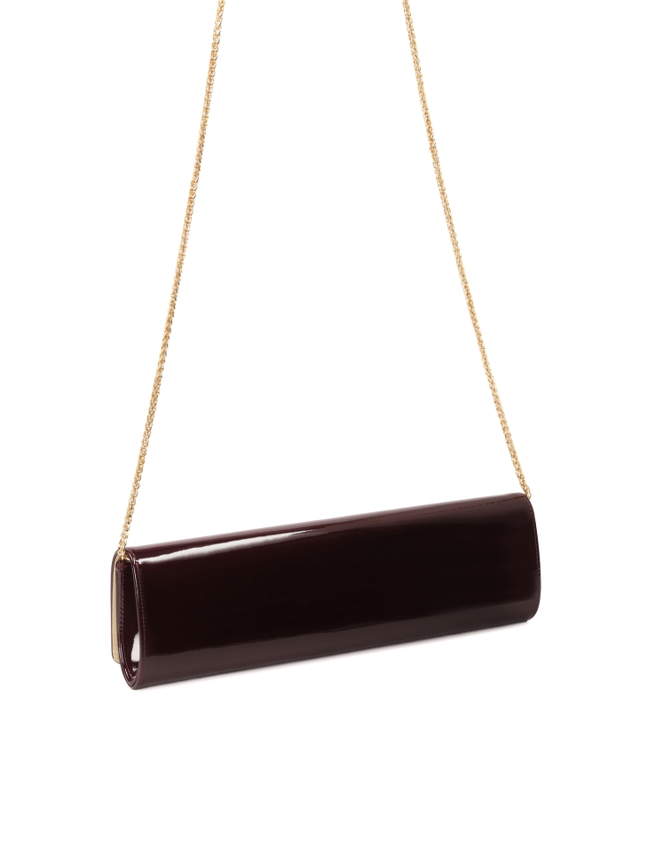 Elongated patent evening handbag VIVIENNE