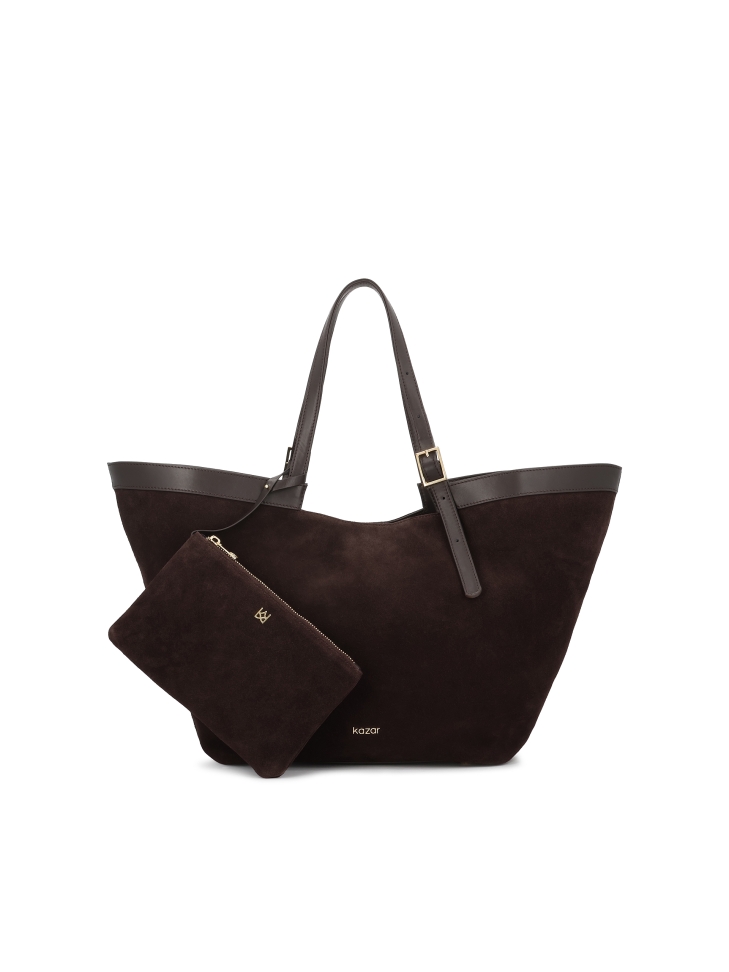Brown large suede handbag NAN