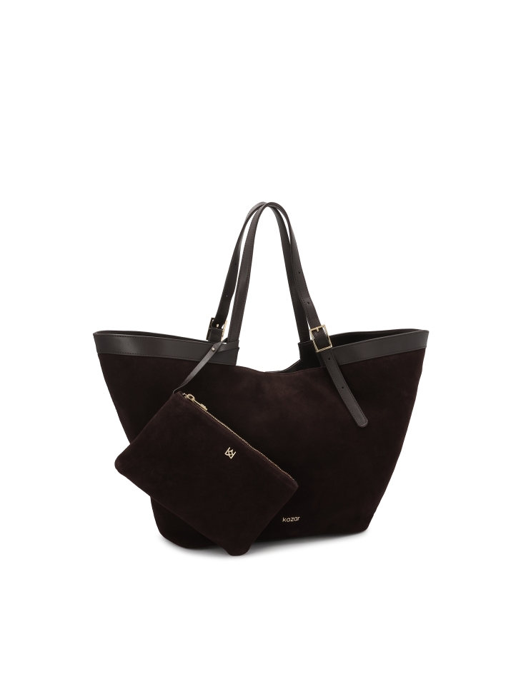 Brown large suede handbag NAN