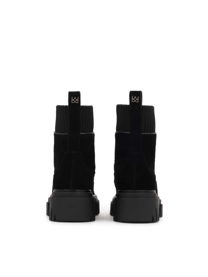 Suede boots with a zipper on the front of the upper ELODEA