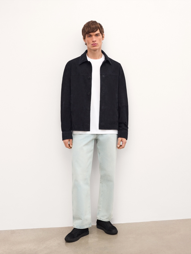 Black nubuck and fabric sneakers AUGUSTINNO