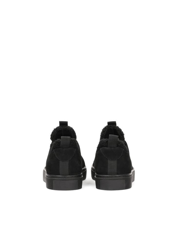 Black nubuck and fabric sneakers AUGUSTINNO