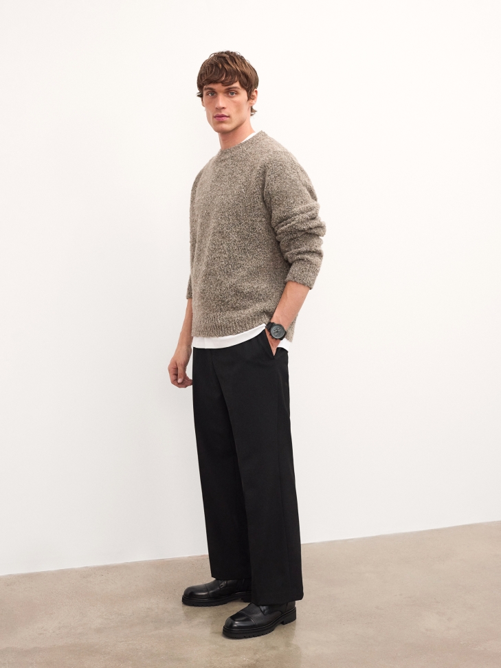 Black leather men's boots with buckles and lace-up upper ILLTES