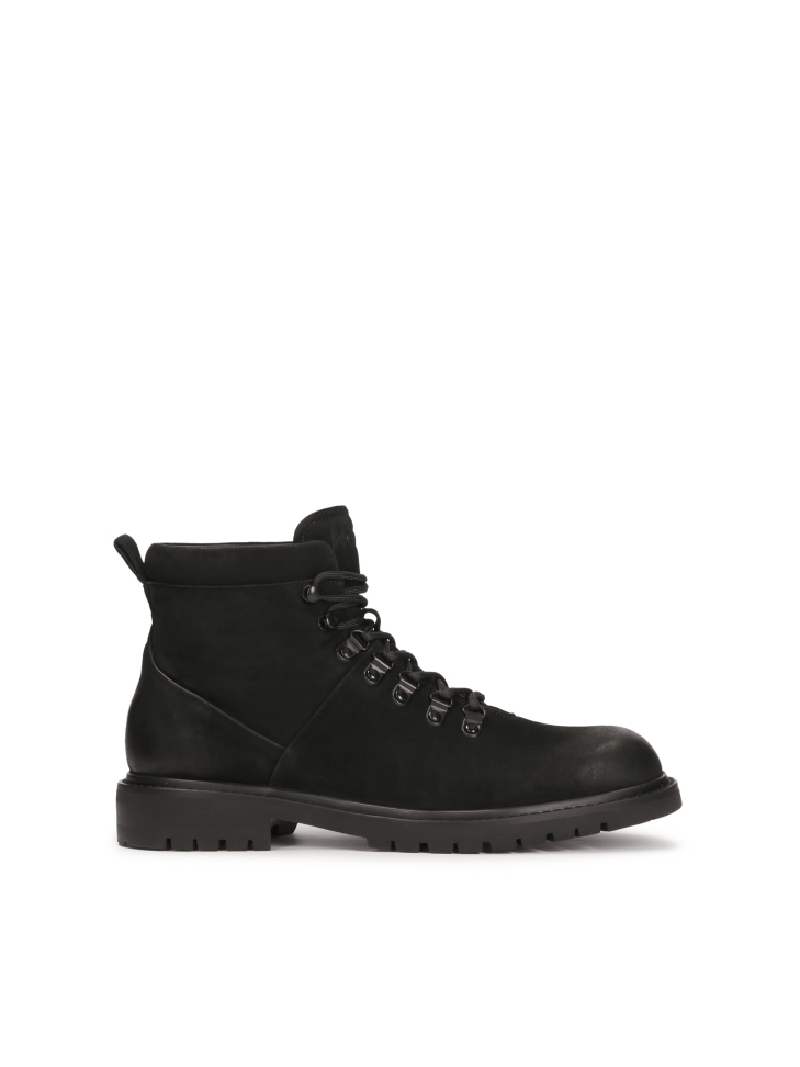 Lace-up boots in black nubuck ROCII