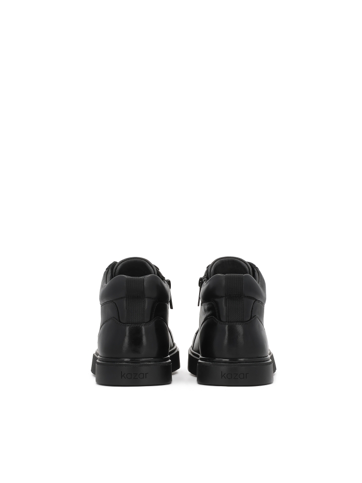 Black ankle sneakers in natural leather TRUXTON