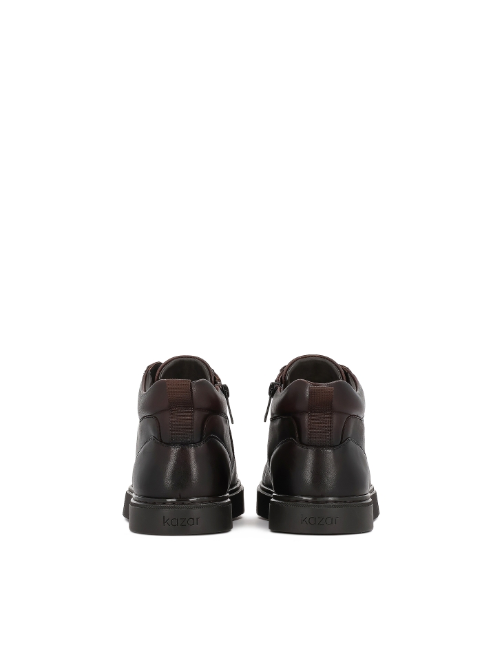 Leather brown sneakers with high upper  TRUXTON