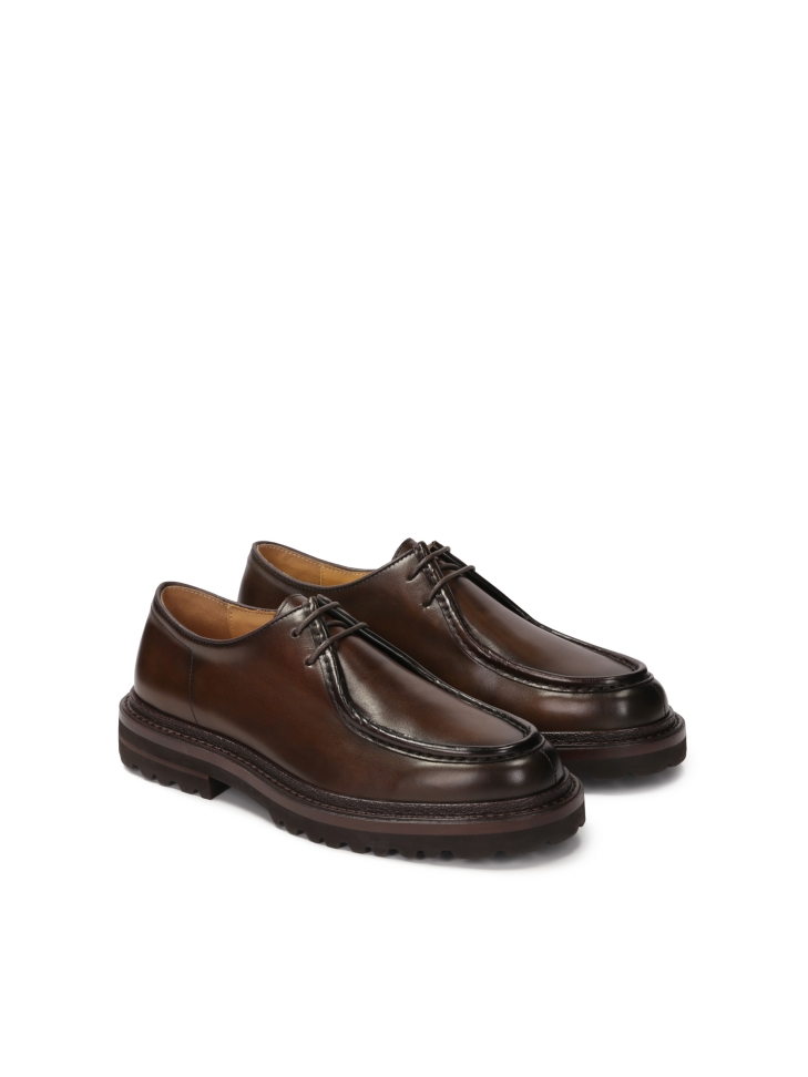 Leather shoes with short lacing TEODORIOS
