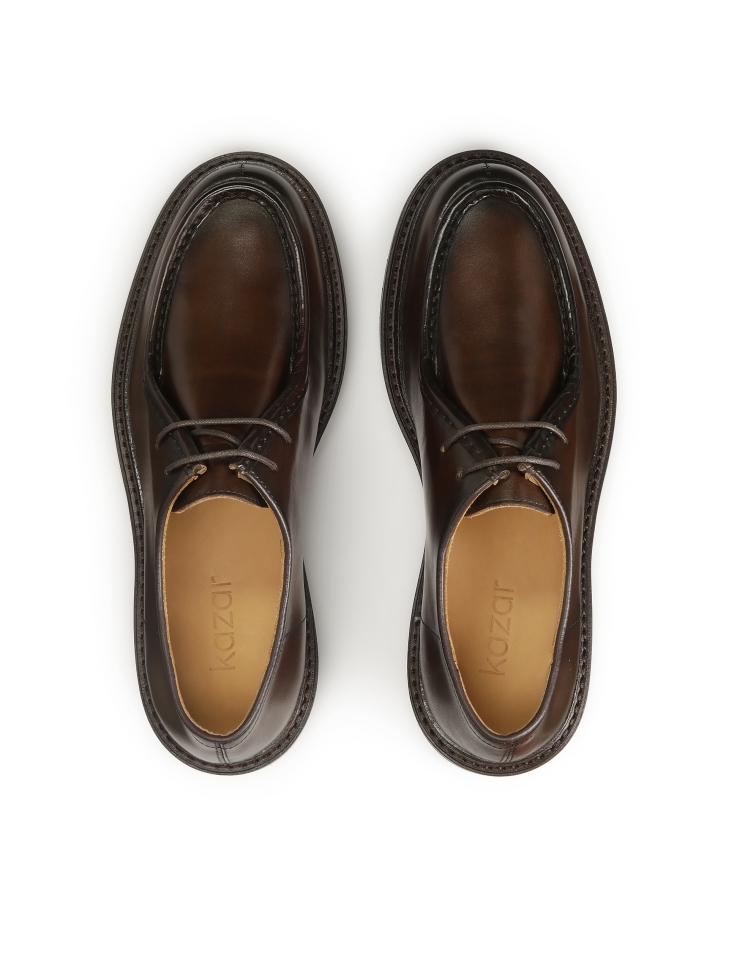 Leather shoes with short lacing TEODORIOS