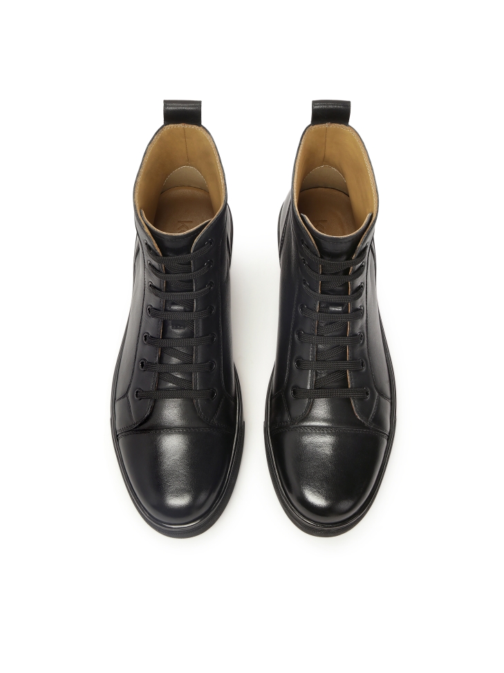 Lace-up high leather sneakers LENNART