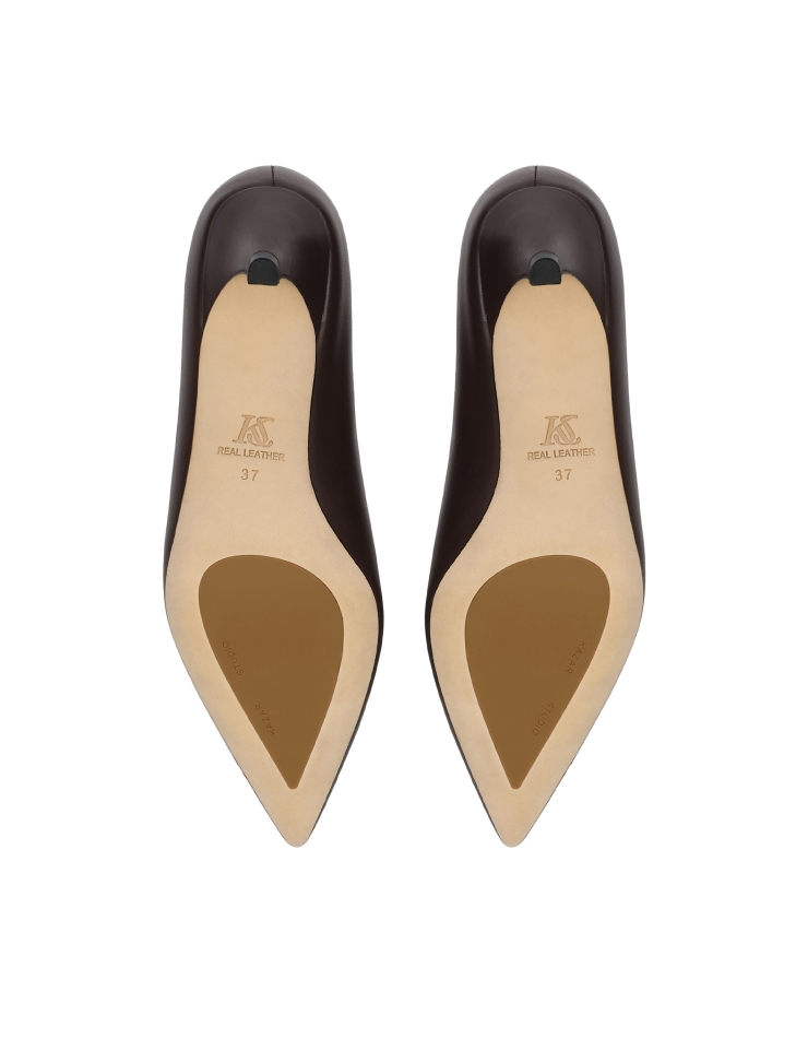 Dark brown pumps with extended nose KS NARINE