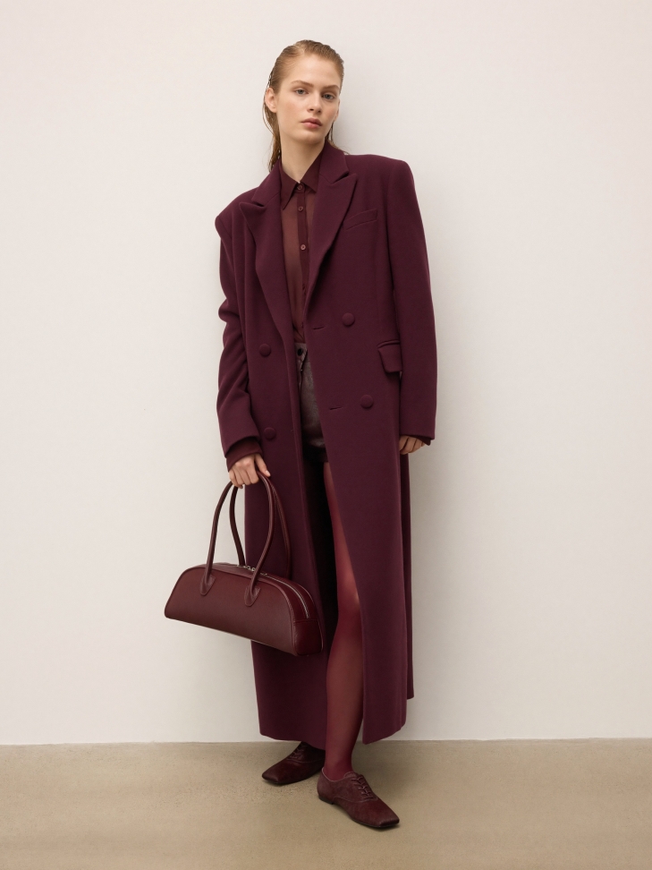 Maroon bristles leather shoes KS LORIENT