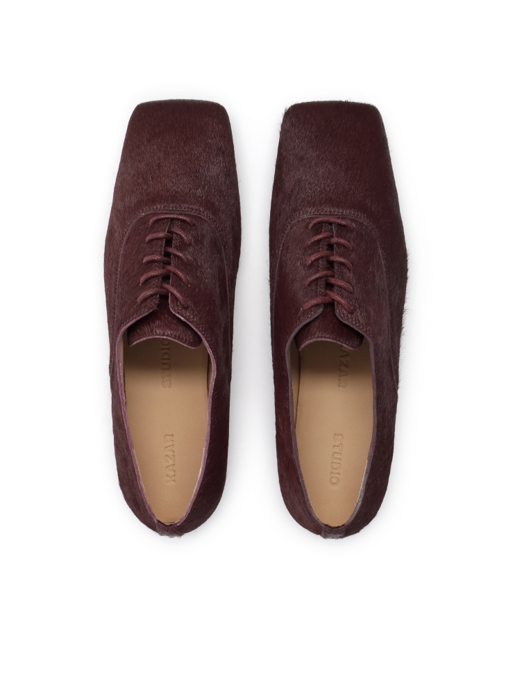 Maroon bristles leather shoes KS LORIENT