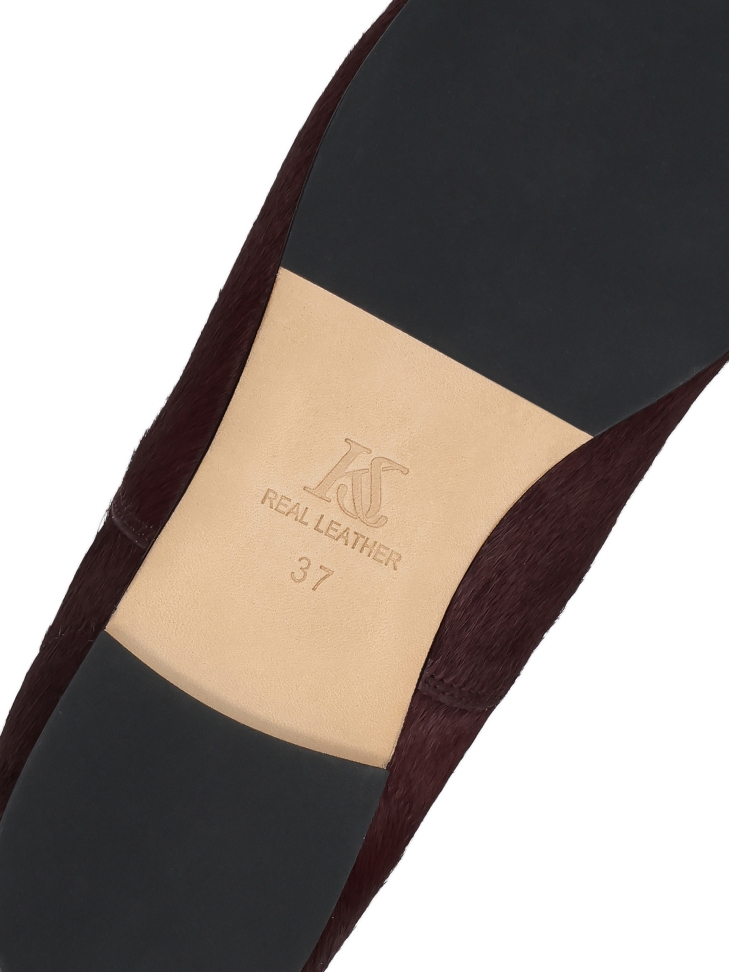 Maroon bristles leather shoes KS LORIENT