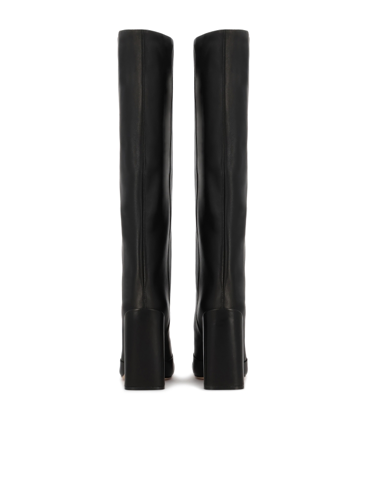 Black natural leather boots in a modern style KS SELAME