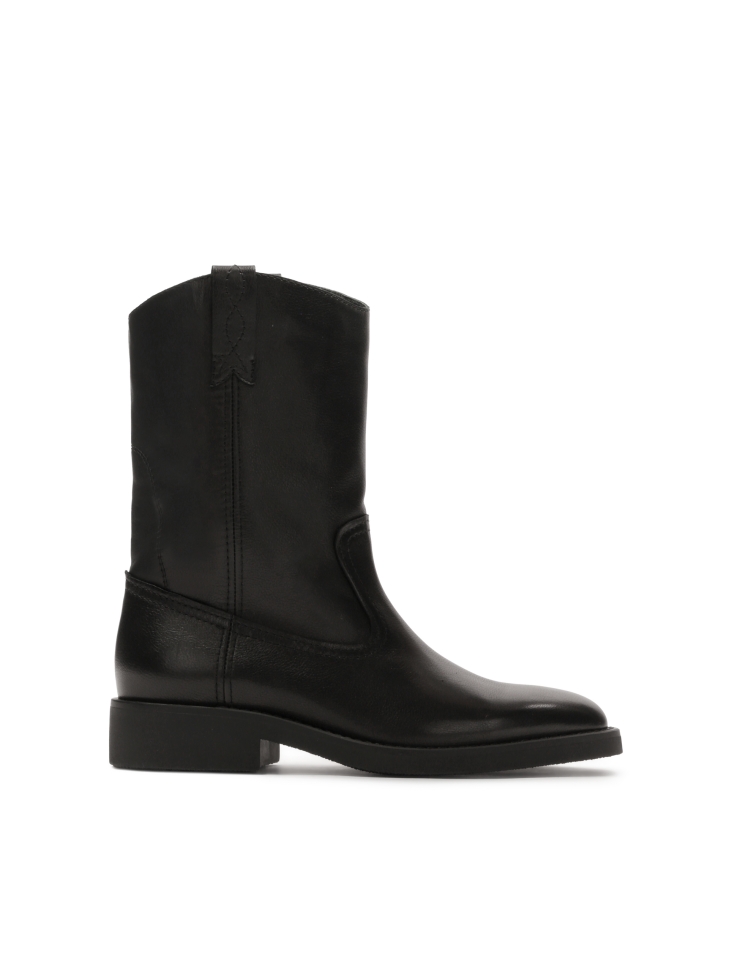 Slip-on black leather boots VESLINA