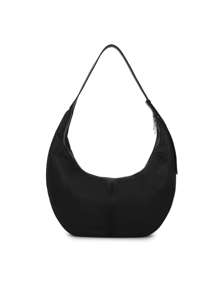 Black leather handbag in the shape of a horn KS CIRELLE