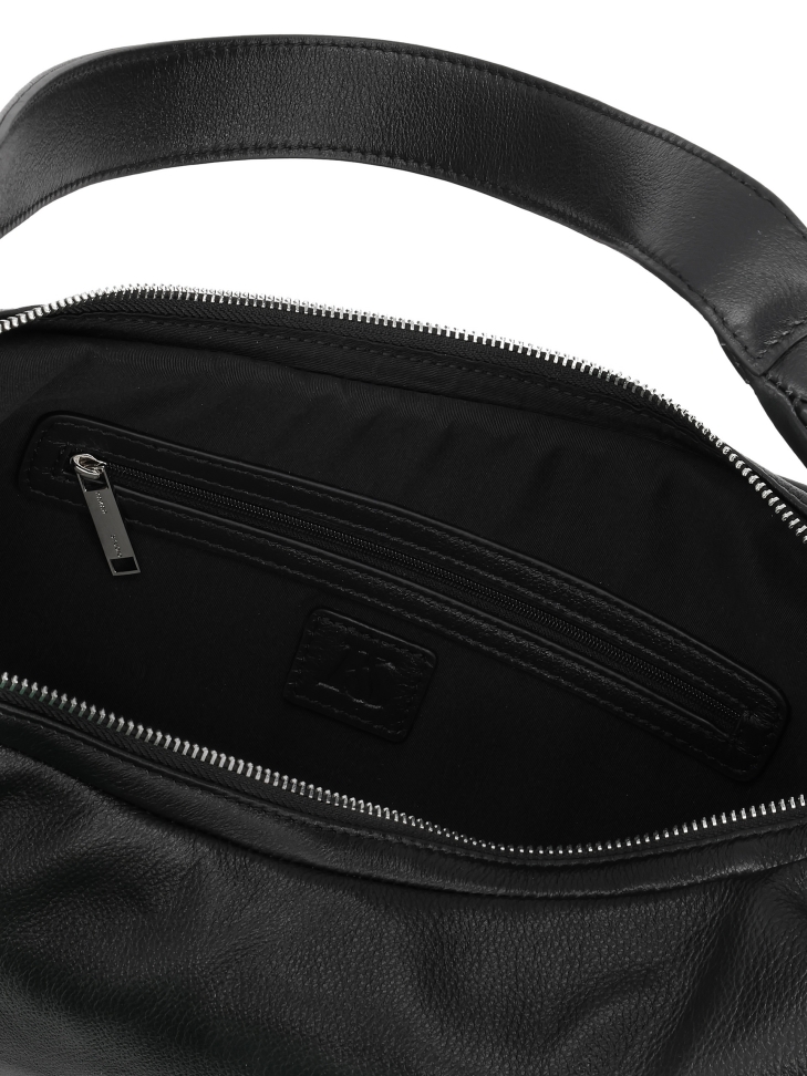 Black leather handbag in the shape of a horn KS CIRELLE