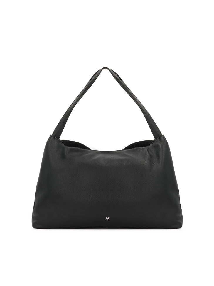 Black trapeze handbag with shoulder strap KS LIVJA