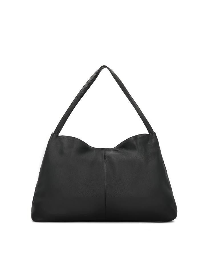 Black trapeze handbag with shoulder strap KS LIVJA