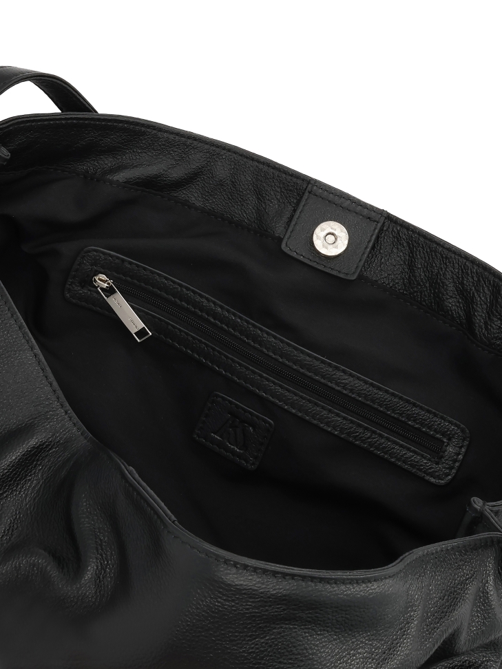 Black trapeze handbag with shoulder strap KS LIVJA