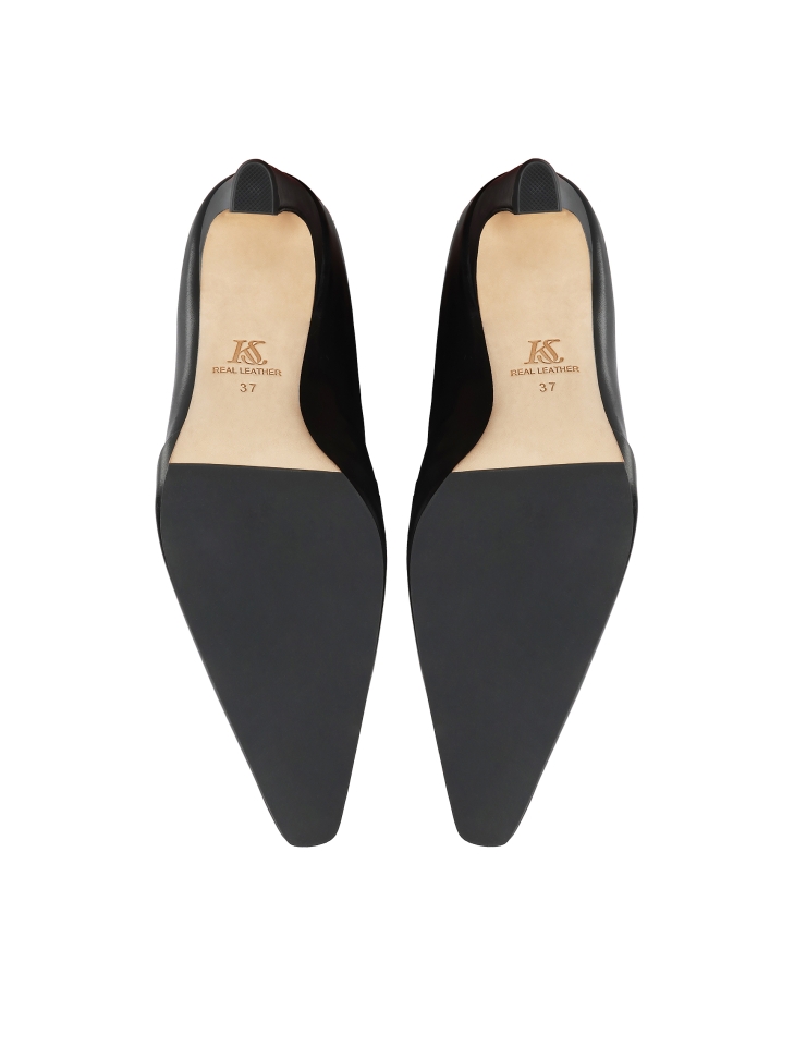 Black natural leather boots with slip-on upper KS NORELI