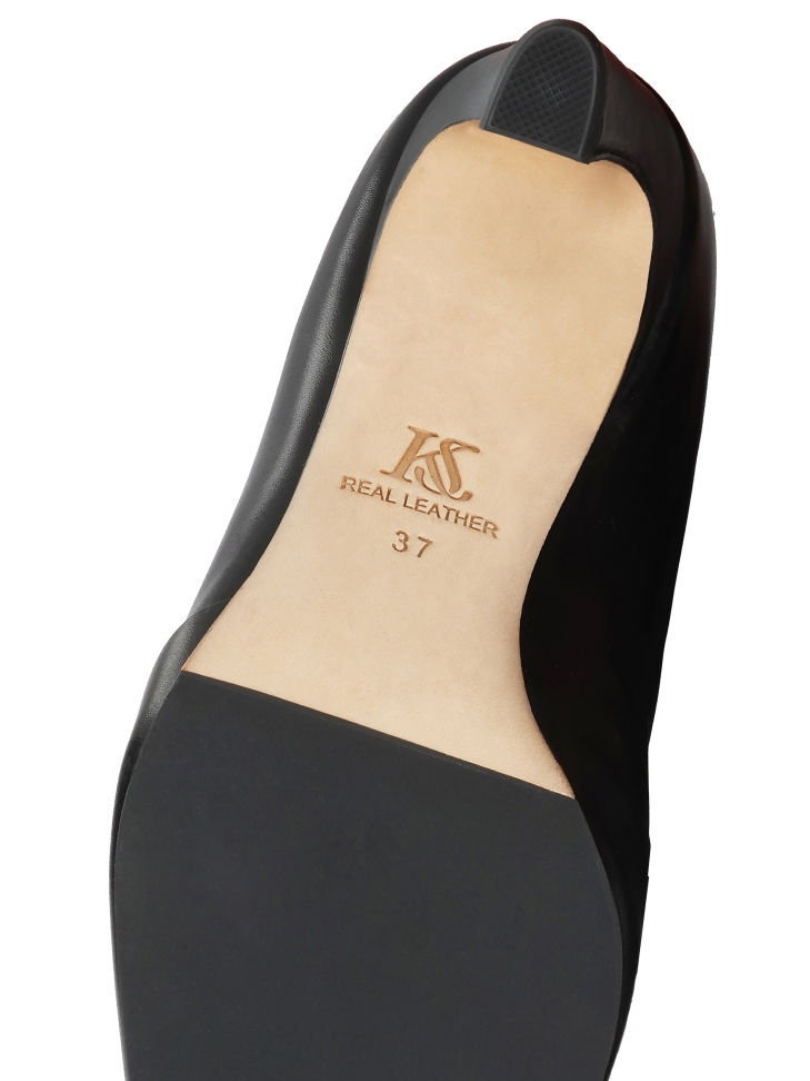 Black natural leather boots with slip-on upper KS NORELI