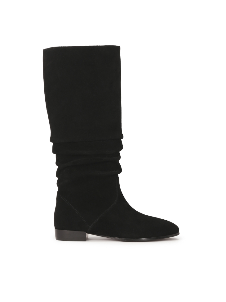 Suede boots on a flat sole ELAINA