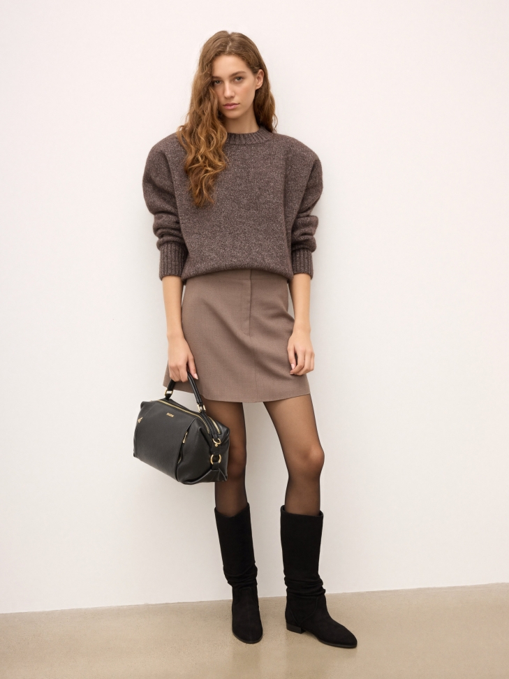 Suede boots on a flat sole ELAINA