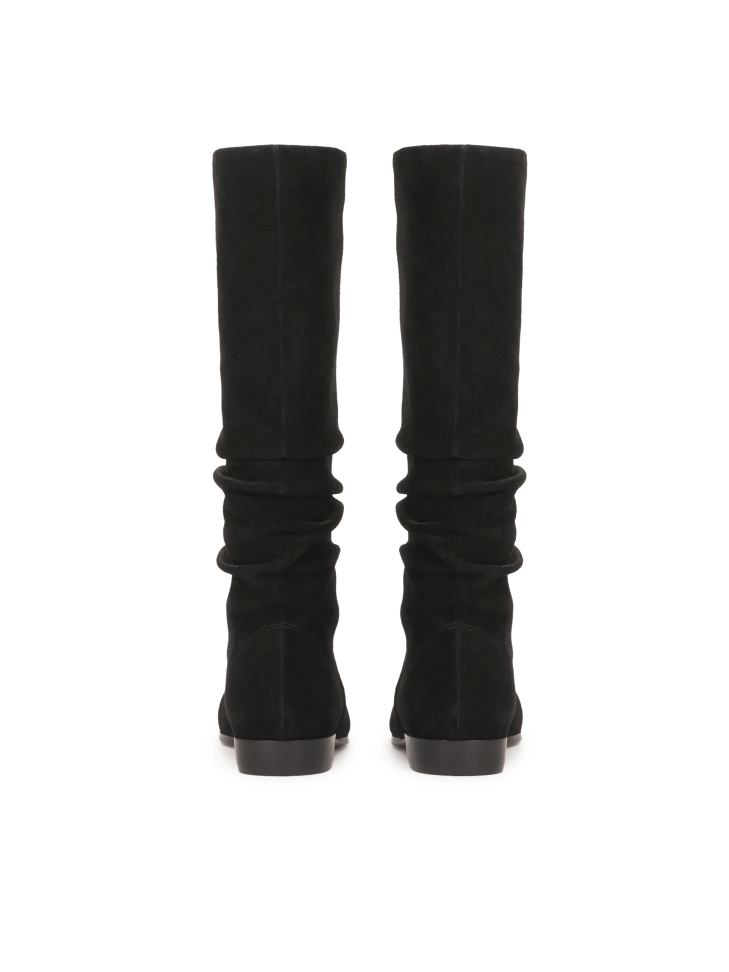 Suede boots on a flat sole ELAINA