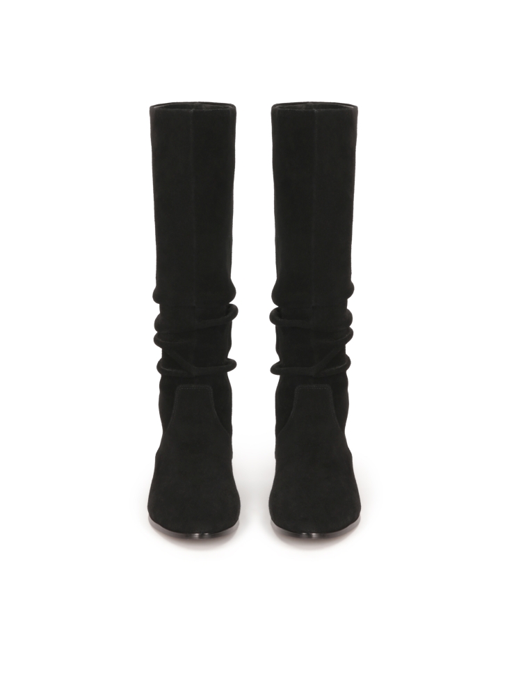 Suede boots on a flat sole ELAINA