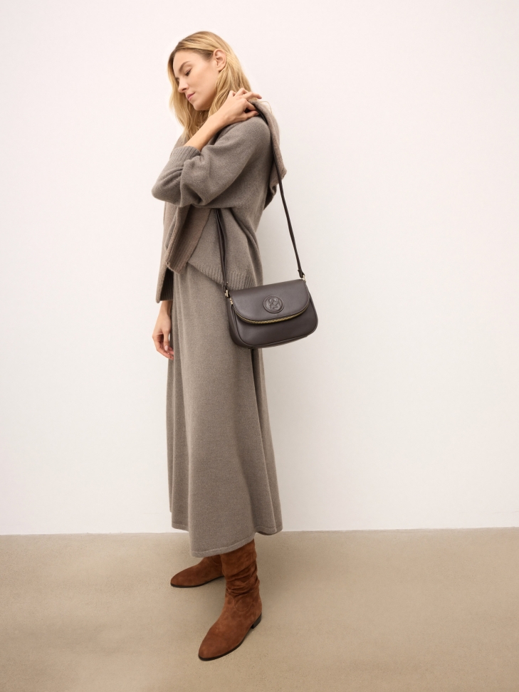 Brown boots with crinkle upper ELAINA