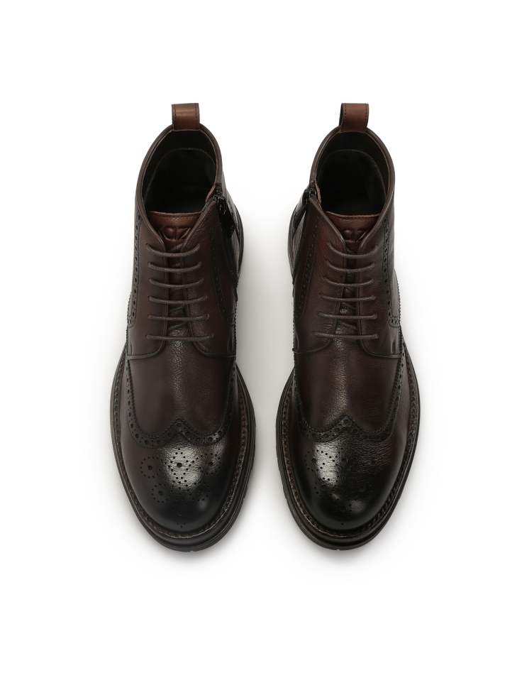 Brown leather boots with ornamentation PAVELLI