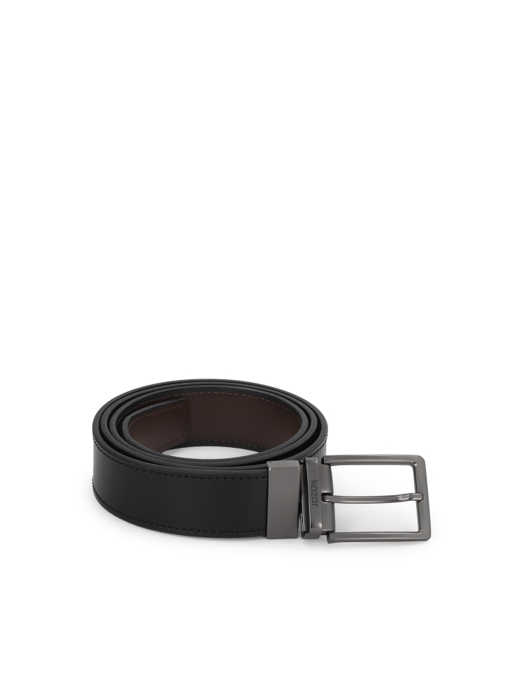 Double-sided men's natural leather belt KASPEROS