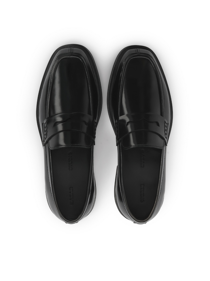 Black slip-on loafers on a higher sole KS NATANIEL