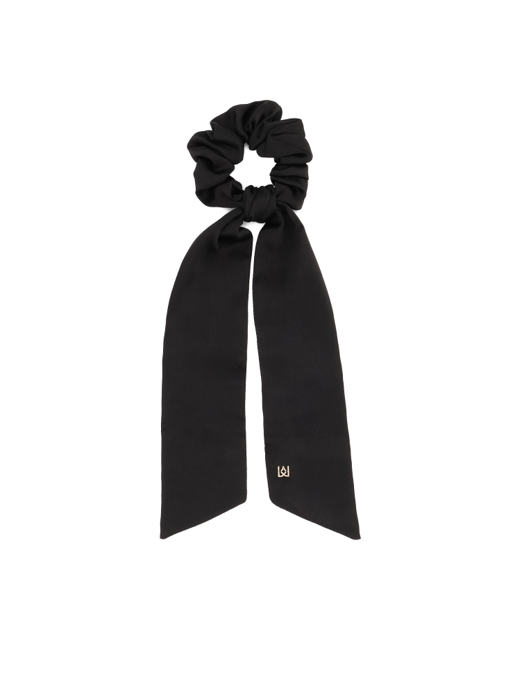 Black srunchie rubber band with ribbons MIRIELA