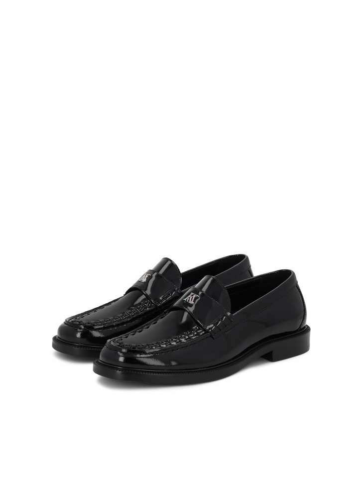 Black men's patent leather loafers KS MAACURY