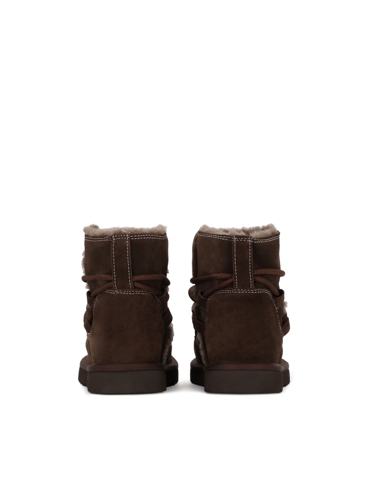 Brown snow boots insulated with sheep's wool KS NOE
