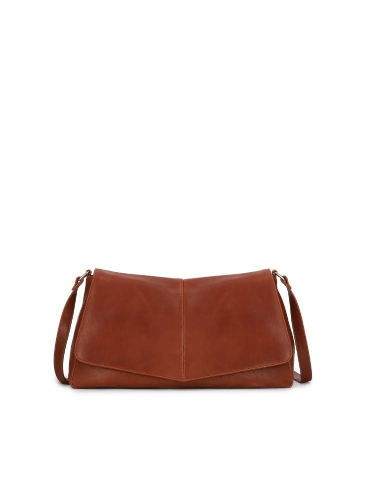 Light brown leather shoulder bag SOLEVIE