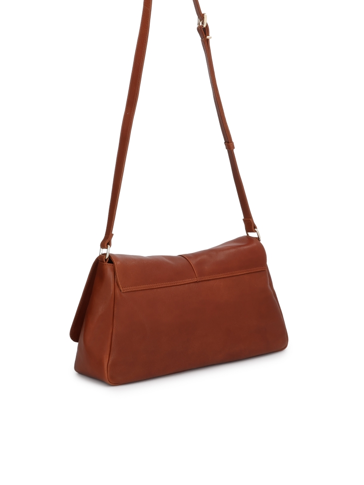Light brown leather shoulder bag SOLEVIE