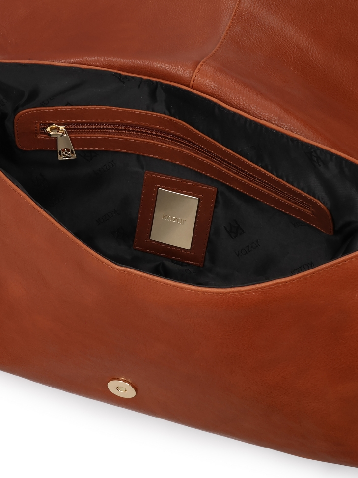 Light brown leather shoulder bag SOLEVIE