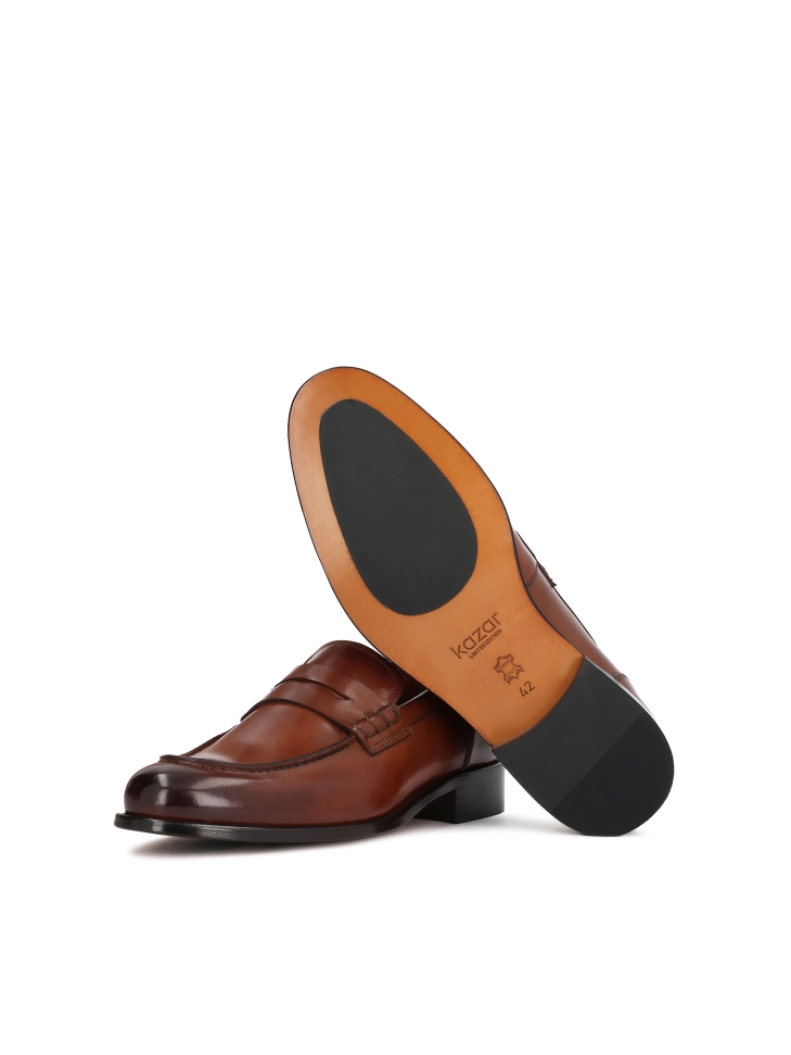 Luxury loafers in brown natural leather FRANCISS