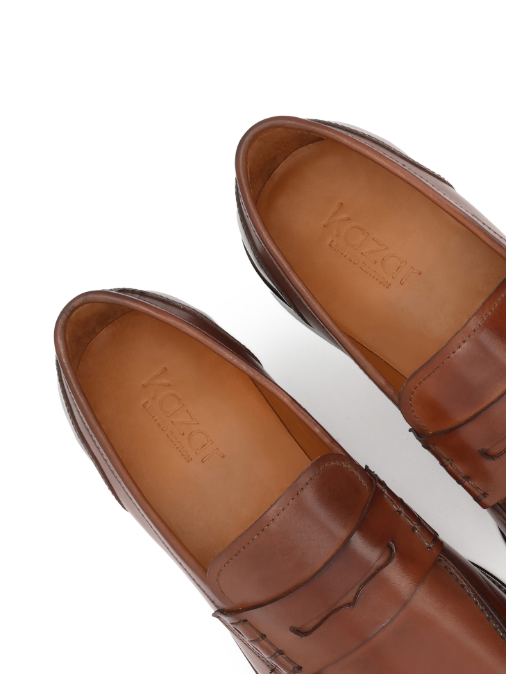 Luxury loafers in brown natural leather FRANCISS