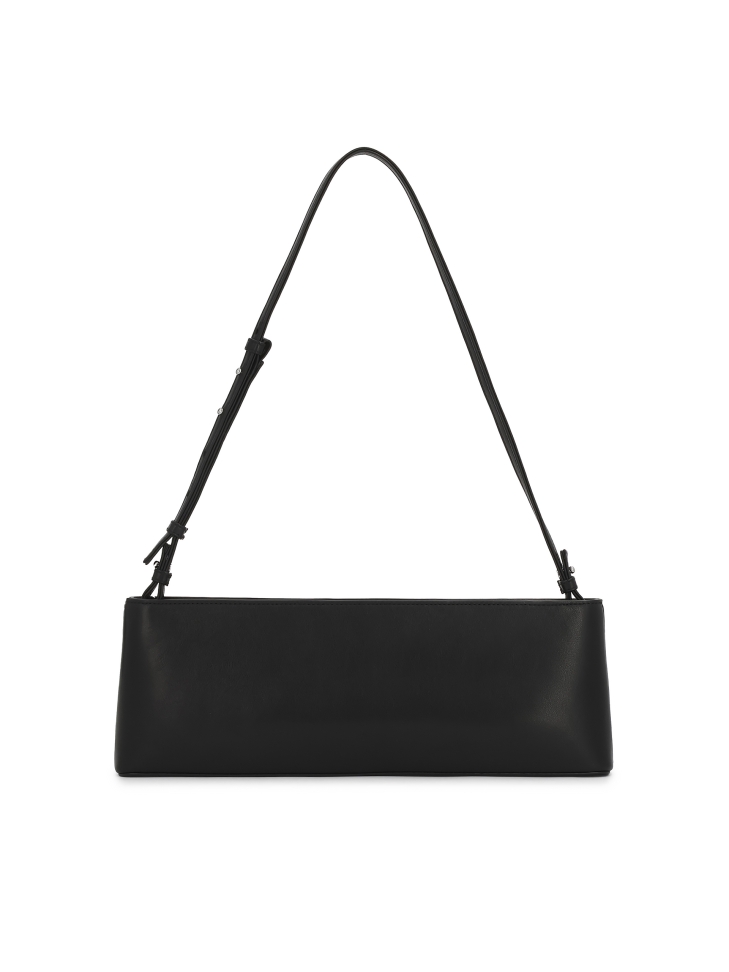 Elongated black handbag with shoulder strap KS LINDE