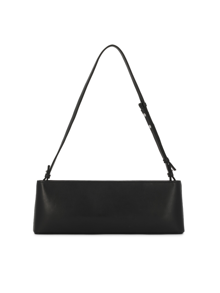 Elongated black handbag with shoulder strap KS LINDE