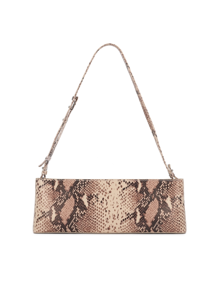 Snakeskin pattern embossed leather handbag KS LINDE