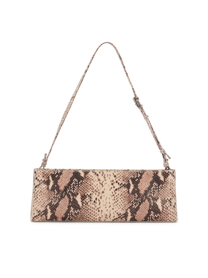 Snakeskin pattern embossed leather handbag KS LINDE
