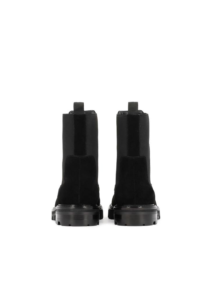 Black men's suede Chelsea boots with a solid sole KS ALCESTE