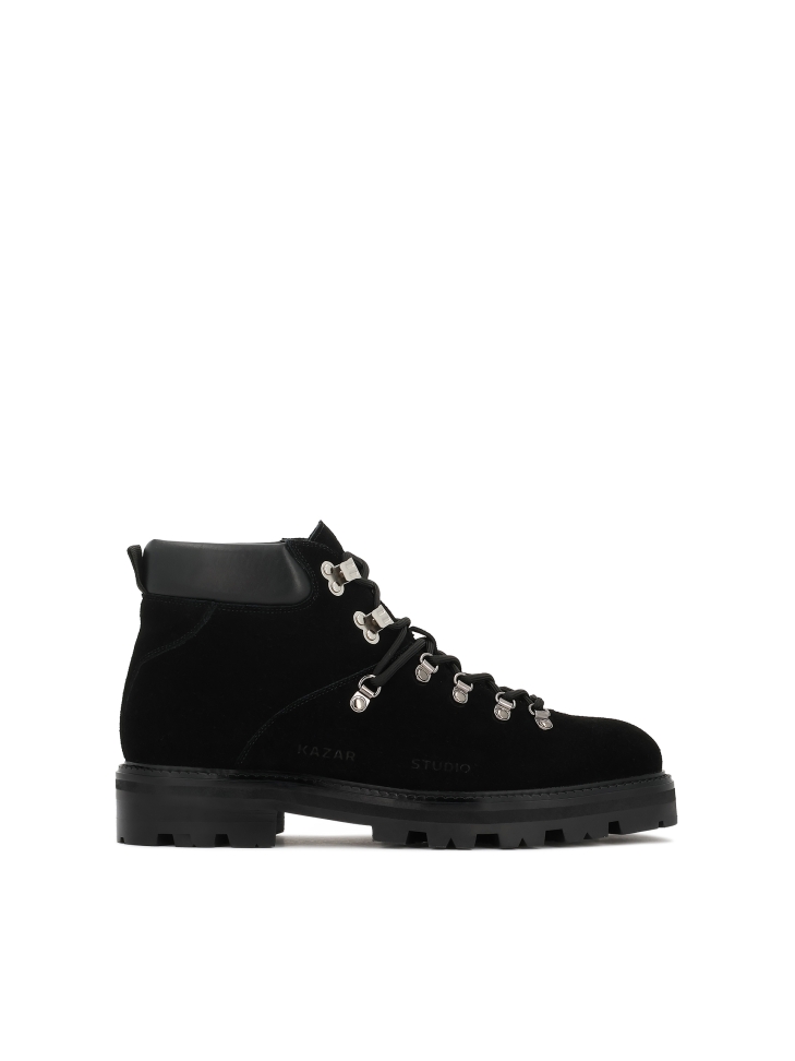 Black suede and natural leather boots KS ALCESTE