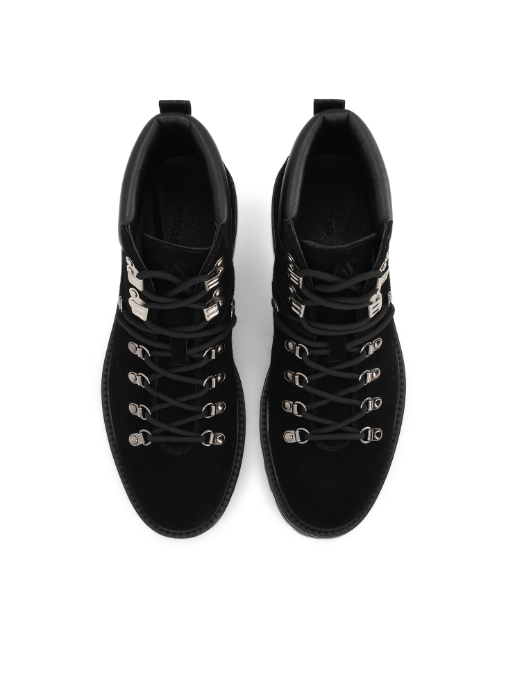 Black suede and natural leather boots KS ALCESTE