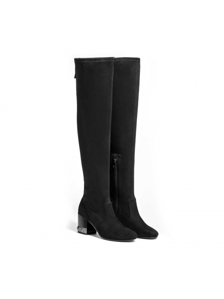 Ladies’ black thighhigh boots ENIKA